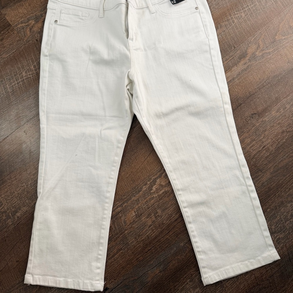 New York & Company White Cropped Legging Jeans Size 12 NWT Soho